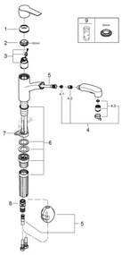 GROHE 30531001 - Baterie pentru chiuvetă START, 227 mm, crom lucios