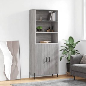 vidaXL Dulap înalt, gri sonoma, 69,5x34x180 cm, lemn compozit
