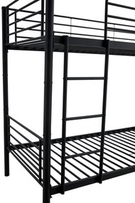 Pat supraetajat metalic Bunky negru - 90 x 200 cm