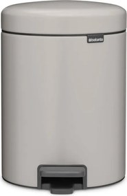 Cos de gunoi cu pedală Brabantia NewIcon 1010434, 5 L, Inchidere usoara, Baza antiderapanta, Gri deschis