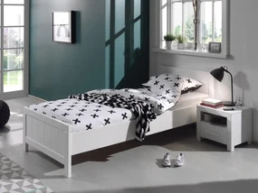 Set Mobilier Cameră Copii ERIK: Pat 90x200 cm și Noptieră, Alb – Vipack