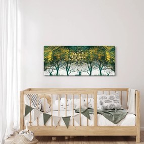 Tablou - Căprioare în pădurea verde (120x50 cm)