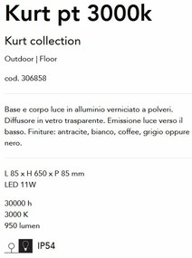 Stalp LED iluminat exterior, IP54 Kurt pt 3000k cafeniu