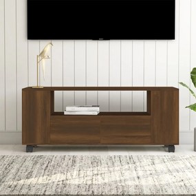 Comoda TV, stejar maro, 120x35x43 cm, lemn prelucrat 1, Stejar brun