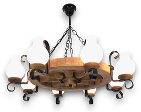 Lustră pe lanț Brilagi ROATA 8xE14/40W/230V fag