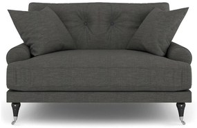 Canapea Seattle E123Numărul de locuri: 2, Gri, 142x100x87cm, Tapiterie, Picioare: Metal, Lemn, Role