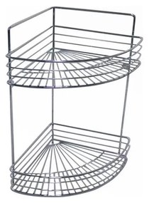 Etajeră de perete cu două rafturi pentru duș 30,6x37,5 cm crom lucios