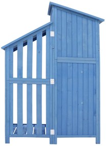 Dulap de grădină cu 2 rafturi, magazie de unelte cu spațiu mare de depozitare, 124x46x174 cm, Albastru