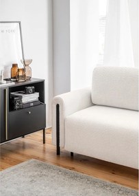 Canapea crem extensibilă/cu spațiu de depozitare cu tapițerie din țesătură bouclé 244 cm Arcadova – ELTAP