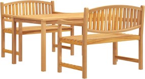 vidaXL Set mobilier pentru grădină, 3 piese, lemn masiv de tec