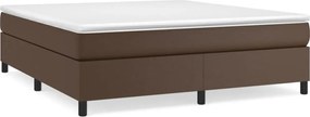 vidaXL Cadru de pat cu arcuri, maro, 160x200 cm, piele ecologică