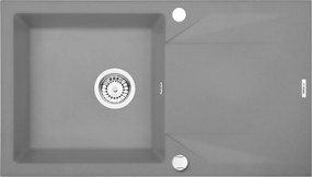 Chiuveta bucatarie compozit cu picurator gri mat 78 cm Deante Evora 780x440 mm, Gri mat