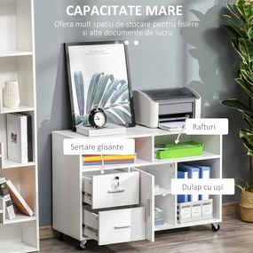 HOMCOM Mobilier Suport Imprimantă Dulapior Multifuncțional Design Compact și Elegant pentru Birou și Acasă | Aosom Romania