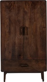 Dulap în culoare naturală închisă din lemn de mango 85x150x35 cm Liya – WOOOD