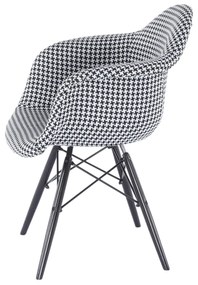 Fotoliu, textil cu model/lemn masiv, AMPER