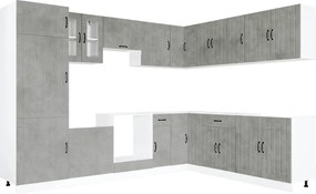 vidaXL Set dulapuri de bucătărie 14 piese „Lucca” gri beton Lemn