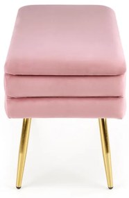 Banca dormitor Velva roz/gold - H37 cm