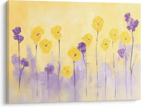 Tablou - Flori mov și galbene (70x50 cm)