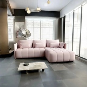 Colțar extensibil dumonde cu ladă de depozitare si sezut confortabil din spuma high-density, Malta Enjoy Flamingo II 235x185 cm