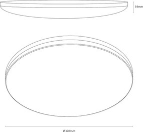 Plafonieră LED HUGO, 16/24/32 W, 230 V, 3000/4000/6500 K, Ø 37 cm, IP54, negru
