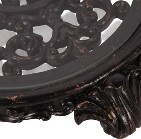 Tavă decorativă rotundă din polirășină și sticlă, negru, 5 x 29 cm, „Rivage”
