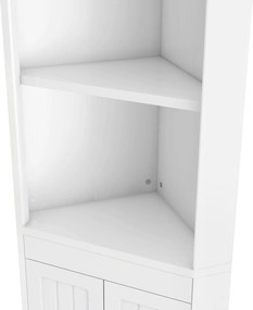 Dulap înalt pentru baie cu trei rafturi deschise, 49,5x35x170 cm, Alb