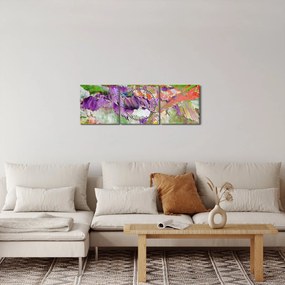 Tablou cu abstracție - pictura (cu ceas) (90x30 cm)