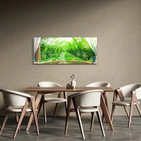 Tablou - Privire la grădina tropicală (120x50 cm)