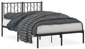 374434 vidaXL Cadru de pat metalic cu tăblie, negru, 120x190 cm