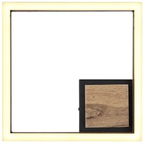 Plafoniera LED design industrial Beatrix negru, maro 27x27cm
