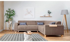 Colțar maro extensibil/cu spațiu de depozitare (cu colț pe partea dreaptă/în formă de ”L”) Classy Sophie – Miuform