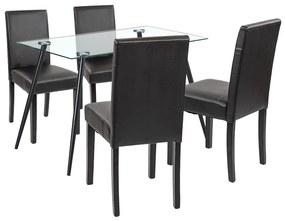 Set de masă Alen 4+1 negru-negru