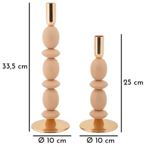 Mauro Ferretti Set Suport Luminări Shuttle Roz 2 Bucati Cm Ø10X25-10X33,3 | Aosom Romania