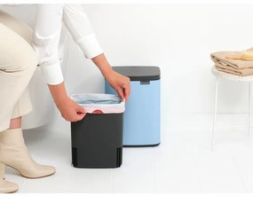 Cos de gunoi Brabantia Bo Small 1006631, 7 L, Deschidere lina si silențioasa, Baza antiderapanta, Albastru deschis