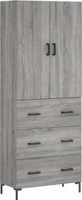 vidaXL Dulap înalt, gri sonoma, 69,5x34x180 cm, lemn compozit