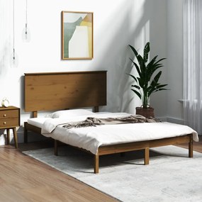 3104801 vidaXL Cadru de pat, maro miere, 120x200 cm, lemn masiv de pin