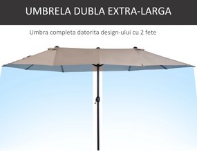 Outsunny umbrele de gradina umbrela dubla 4.6m gradina piscina | Aosom Romania