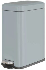 HOMCOM Coș de gunoi din metal, coș de gunoi, capacitate de 5 L, cu pedal, cu coș interior, Gri | Aosom Romania