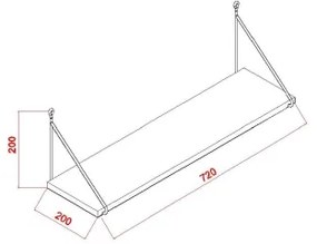 Raft de perete ARMONI 20x72 cm alb