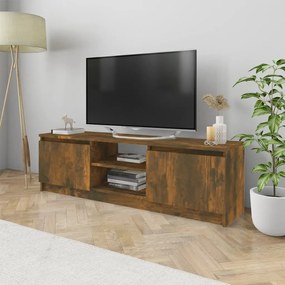 Comoda TV, stejar fumuriu, 120x30x35,5 cm, lemn prelucrat Stejar afumat, 1