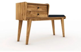 Bancă cu sertare din lemn de stejar cu șezut albastru Retro - The Beds