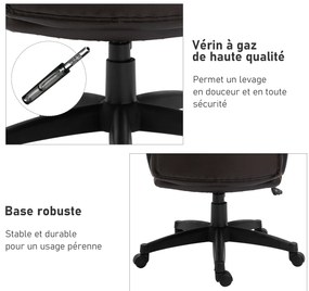 HOMCOM Fotoliu birou ergonomic reglabil cu roți pivotante 360°, tapițerie PU ciocolată, 64x73x106-115,5 cm | Aosom Romania