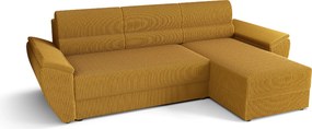 Coltar extensibil de colt TAVERO, mustar, reversibil, 251x140 cm