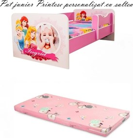 Pat junior Printese personalizat cu saltea cadou