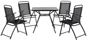 Set de masă pentru grădină Love (negru) (4 scaune). 1011671