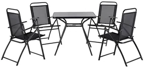 Set de masă pentru grădină Love (negru) (4 scaune). 1011671