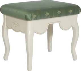 Taburet lemn masiv alb antic Casandra, 53 × 40 × 46 cm