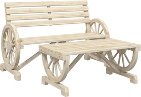 vidaXL Set mobilier de grădină, 2 piese, lemn masiv de brad