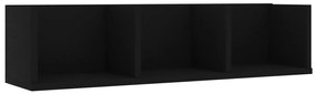 801311 vidaXL Raft de perete CD-uri, negru, 75 x 18 x 18 cm, lemn prelucrat