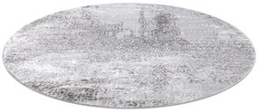 Covor MEFE modern  Cerc 8731 Vintage - structural două niveluri de lână gri
